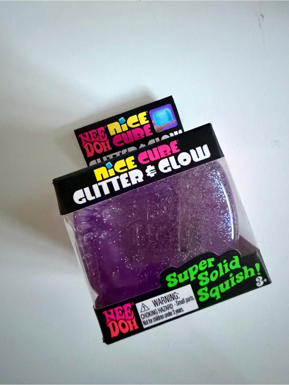 NeeDoh Nice Cube Glitter & Glow - Purple